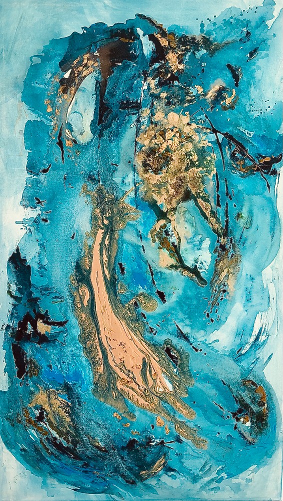 Schilderij Blauw Ocean Currents